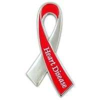 Heart Disease Awareness Month February Silver and Red Ribbon w 