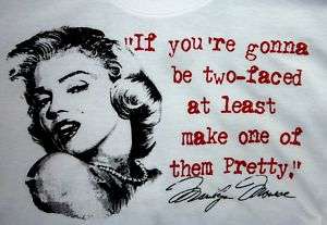 MARILYN MONROE TWO FACED LADIES S M L T SHIRT  