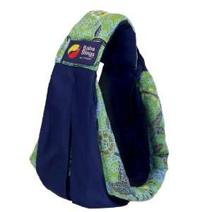    Baba Slings Boutique Baby Carrier, Navy/Green Blue Batik Baby