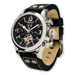   Mens Ingersoll Automatic Bison No. 18 Black/Orange Dial Watch Jewelry