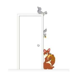  Fox & Squirrel Doorhugger Paint by Number Wall Mural Baby