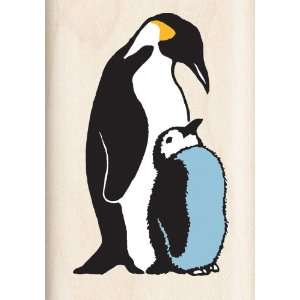  Inkadinkado Mom and Baby Penguin Wood Stamp Arts, Crafts 