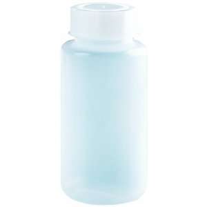 Thomas Low Density Polyethylene Wide Mouth Bottle with Screw Cap, 8oz 