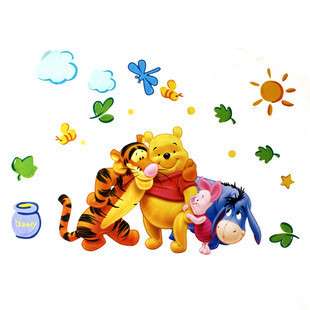 WINNIE THE POOH and Partner Art MURAL decal Wall Paper Sticker  