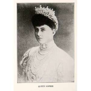  1918 Print Queen Sophie Greece Prussia Royal Wife 