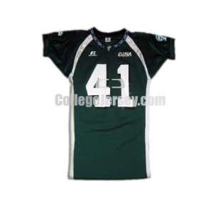  Green No. 41 Game Used Tulane Russell Football Jersey 