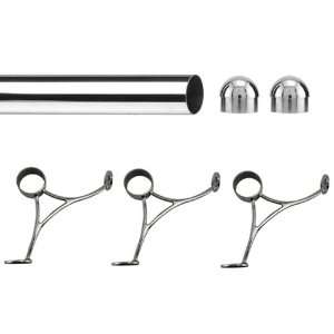 Bar Foot Rail Kit   Polished Stainless Steel  8 Length  