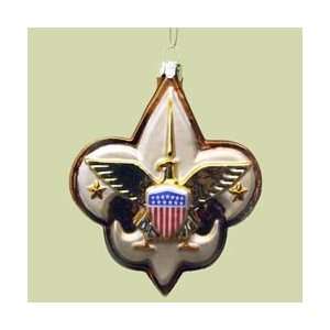  Pack of 6 Glass Boy Scout Logo Christmas Ornaments 2.5 
