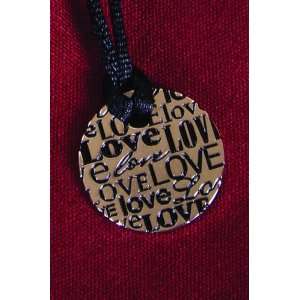  NECKLACE ROUND MULTI WORD (LOVE) ON BLACK CORD