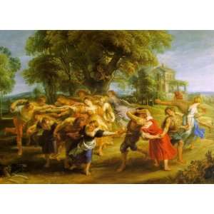   Peasant Dance: Peter Paul Rubens Hand Painted Art: Home & Kitchen