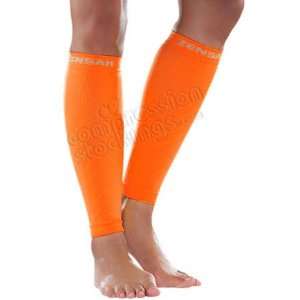   Zensah Compression Leg Sleeves in Neon Orange