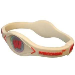   Wristband WHITE & RED (Large, 8) Power   Energy   Strength   Balance