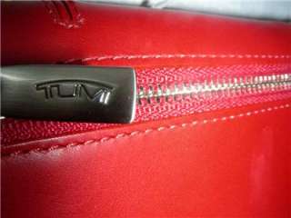 TUMI NEW with tags & BOX red LEATHER Tri fold compact wallet RTP $140 