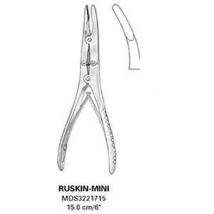Bone Rongeurs, Mini Ruskin   Double action, curved tip, 6, 15 cm
