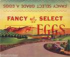 EGG CHICKEN CRATE LABEL VINTAGE 1930S KITCHEN DECOR ORIGINAL 