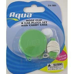 : Aqua Leisure Swimming Ear Plugs and Nose Clip with Carry Case Swim 