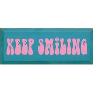  Keep Smiling Wooden Sign: Home & Kitchen