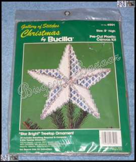 Bucilla STAR BRIGHT TreeTop Ornament Plastic Canvas Needlepoint 