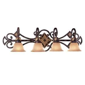   Bronze Bath Vanity Fixture with Salon Scavo Glass Shades N2234 355