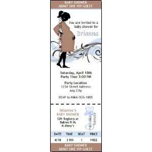  Mom To Be Blue Baby Shower Ticket Invitation: Health 