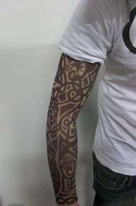 Fake Tattoo Sleeve Cloth Arm Art   Tribal Design T1  