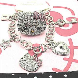 2012 brand new hellokitty crystal ring bracelet jewelry sets  