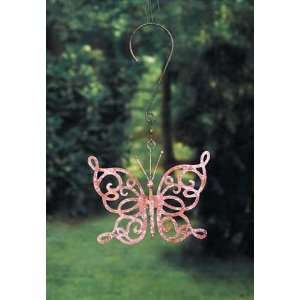 The Encore Group Decorative Metal Scroll Butterfly Pink Small, Unique 