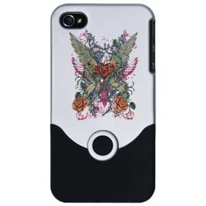  iPhone 4 or 4S Slider Case Silver Heart Wings: Everything 