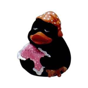 Black   Balance weighted bed time baby duck with night cap holding a 