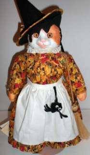 Goebel MUSICAL cat tabby Candy Corn Autumn Leaves Betty Carter doll 
