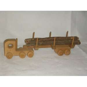  Archie Buckhalt Toy Wooden Semi truck and Trailer with Log 