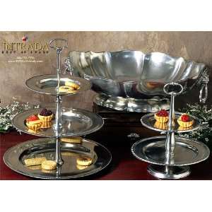  Intrada Italy Peltro San Marco Two Tiered Pewter Serving 