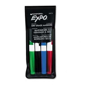  EXPO 84074   Dry Erase Markers, Fine Point, Assorted, 4 