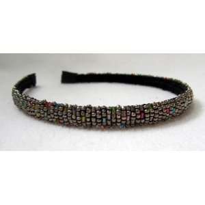  NEW Pewter Grey Beaded Headband, Limited. Beauty