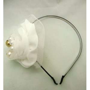  NEW Ivory White Flower Beaded Headband, Limited. Beauty