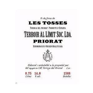  Terroir Al Limit Les Tosses 2008 750ML: Grocery & Gourmet 