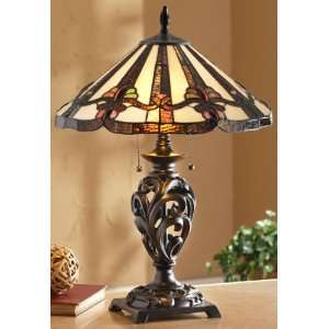  Quoizel Tiffany   style Scroll Base Table Lamp: Home 