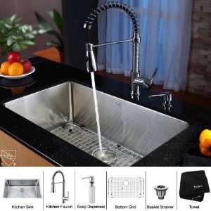   Steel Undermount Kitchen Sink Faucet/Dispenser: Home Improvement