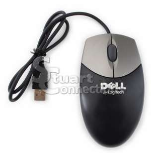 Dell Logitech 3 button USB Optical Scroll Wheel Mouse 2 ft Cable N2127 