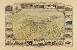 1901 BAKERSFIELD CALIFORNIA Kern County CA Map CD  