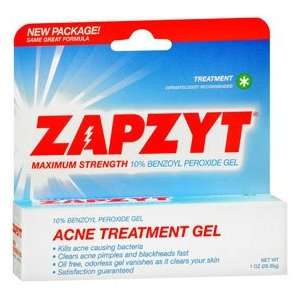 ZAPZYT Maximum Strength 10% Benzoyl Peroxide Acne Treatment Gel   1 Oz 