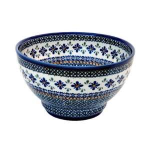  Polish Pottery Mosaic Flower Footed Bowl