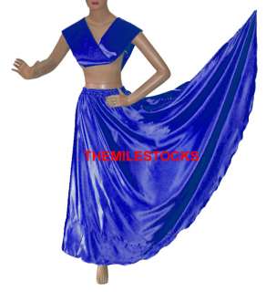 TMS Satin Skirt Veil Belly Dance TRIBAL Gypsy 27 Colors  