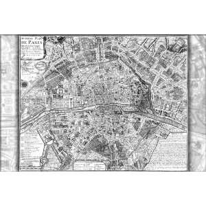  Map of Paris, France c1705   24x36 Poster Everything 