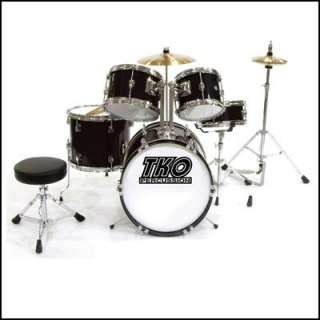 Quality 5 Piece Junior Kids Drum Kit/Set Black New  