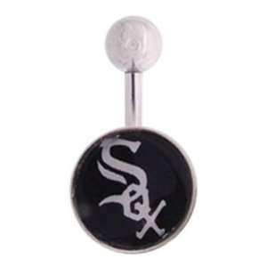 Chicago White Sox 316L Stainless Steel Belly Ring   14G   3/8 Inch Bar 