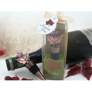   : Bronze Elegance Fall Leaf Bottle Stopper in Designer Gift Box
