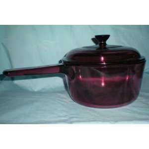  Corning Vision Visions Cranberry 1.5 L. Saucepan with Lid 