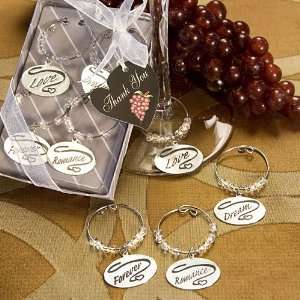   Wedding Favors Romantic Wine Glass Charm Sets: Health & Personal Care