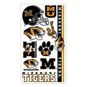  Missouri Tigers Temporary Tattoos Set (Set of 6 Sheets 